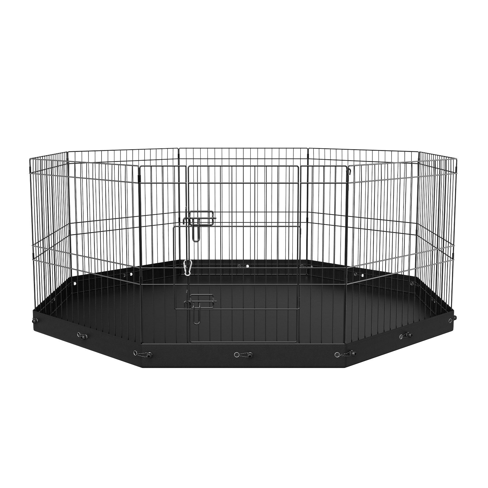 Dog Playpen, 8 Panels Foldable Metal Dog Exercise Pen with Bottom Pad, 24" H Pet Fence Puppy Crate Kennel V952-WXZZYDCWWLHS25D60V0