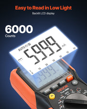 Digital Multimeter, 6000-Count TRMS DC/AC Voltmeter Current Tester, Auto-Ranging Multimeter for Current V952-WYB1000VACDCRIU9H001V9