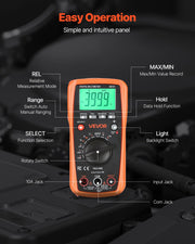 Digital Multimeter, 4000-Count TRMS DC/AC Voltmeter Current Tester, Auto-Ranging Multimeter for Current V952-WYB600VACDC1Y6XE0001V9
