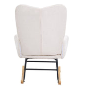 Nursery Rocking Chair, 250 lbs Weight Capacity Teddy Fabric Upholstered Glider Rocker Chair with Soft Seat V952-WYBBYKDYWQYWEQNVNV0