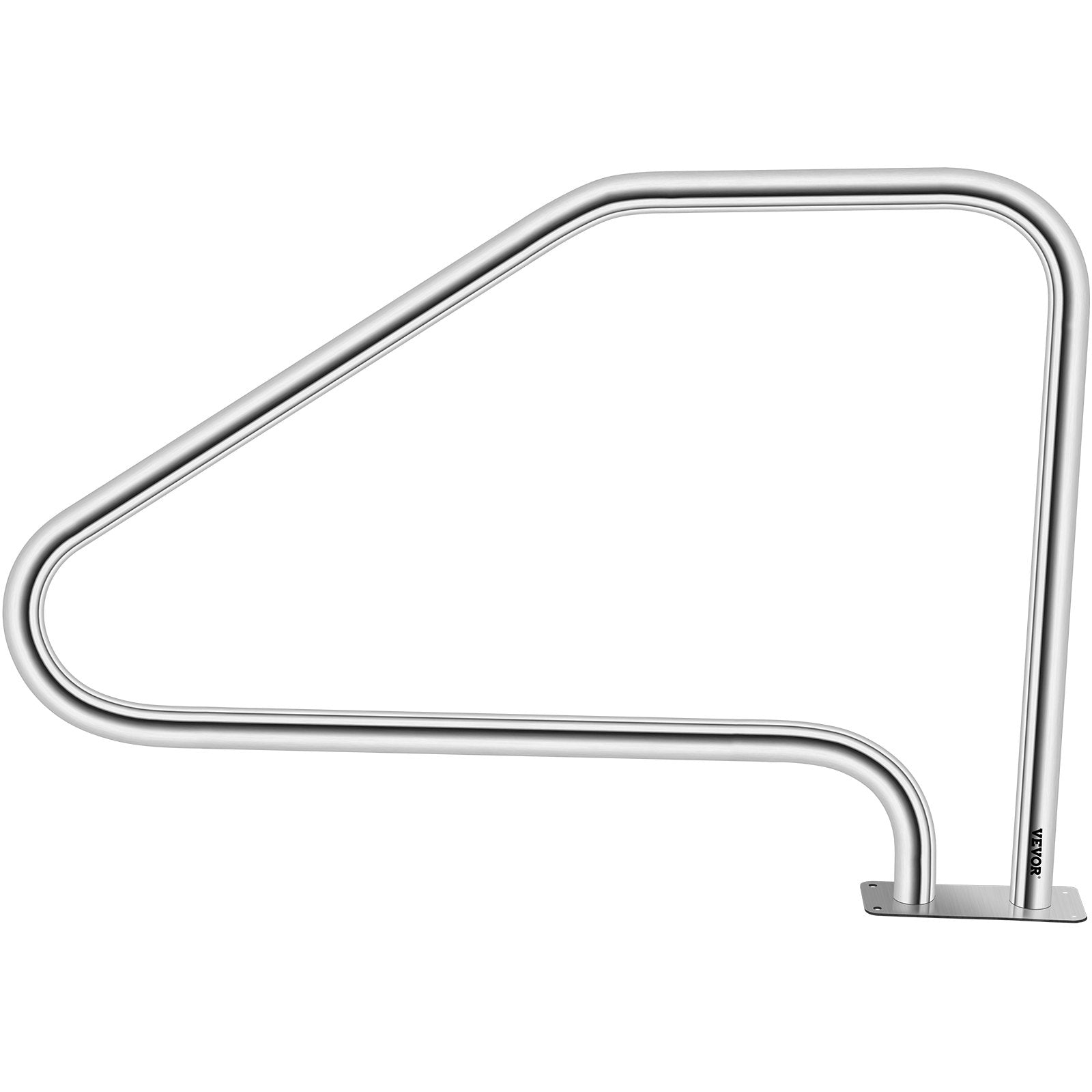 Swimming Pool Handrail Ladder Handrail Stainless Steel Rail w/ Base Plate V952-WYCYCBX449X344MSTV0