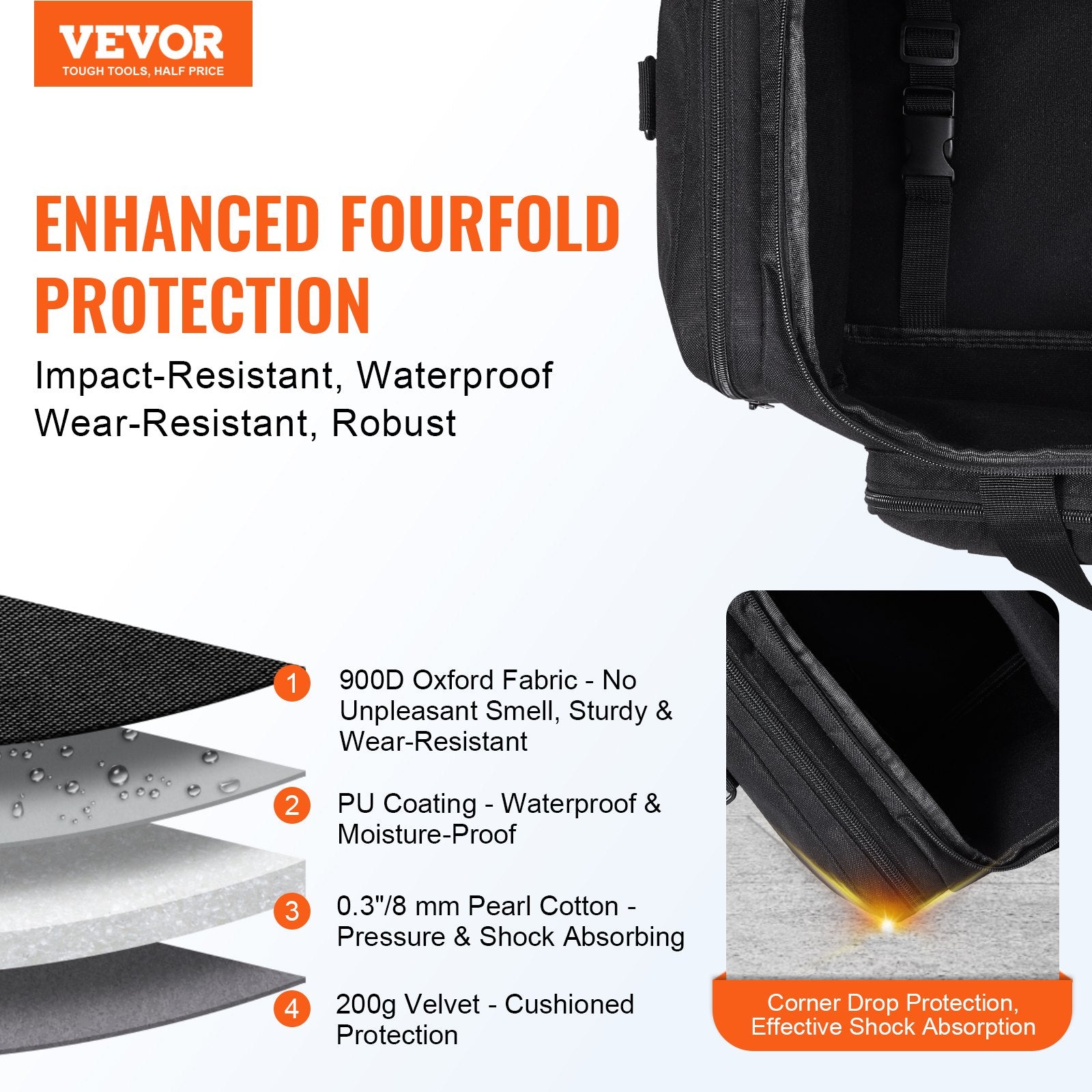 Telescope Case, 560 mm, Telescope Storage Bag with Fixed Buckles, Multi-Pocket & Detachable Divider for V952-WYJBXHSFGS00LZ8Y2V0