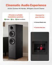 Floorstanding Speakers, 2-Way, Floor-Standing Tower Speakers with 25.4 mm Tweeter, Dual 165.1 mm Woofers, V952-WYLDSYSQ2GZ6KLL9J001V0