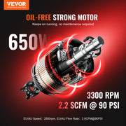Air Compressor Compact Portable Oil Free Compressor 18L 90 PSI V952-WYWSKYJ18L75W70W9V3