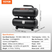 Air Compressor Compact Portable Oil Free Compressor 18L 90 PSI V952-WYWSKYJ18L75W70W9V3