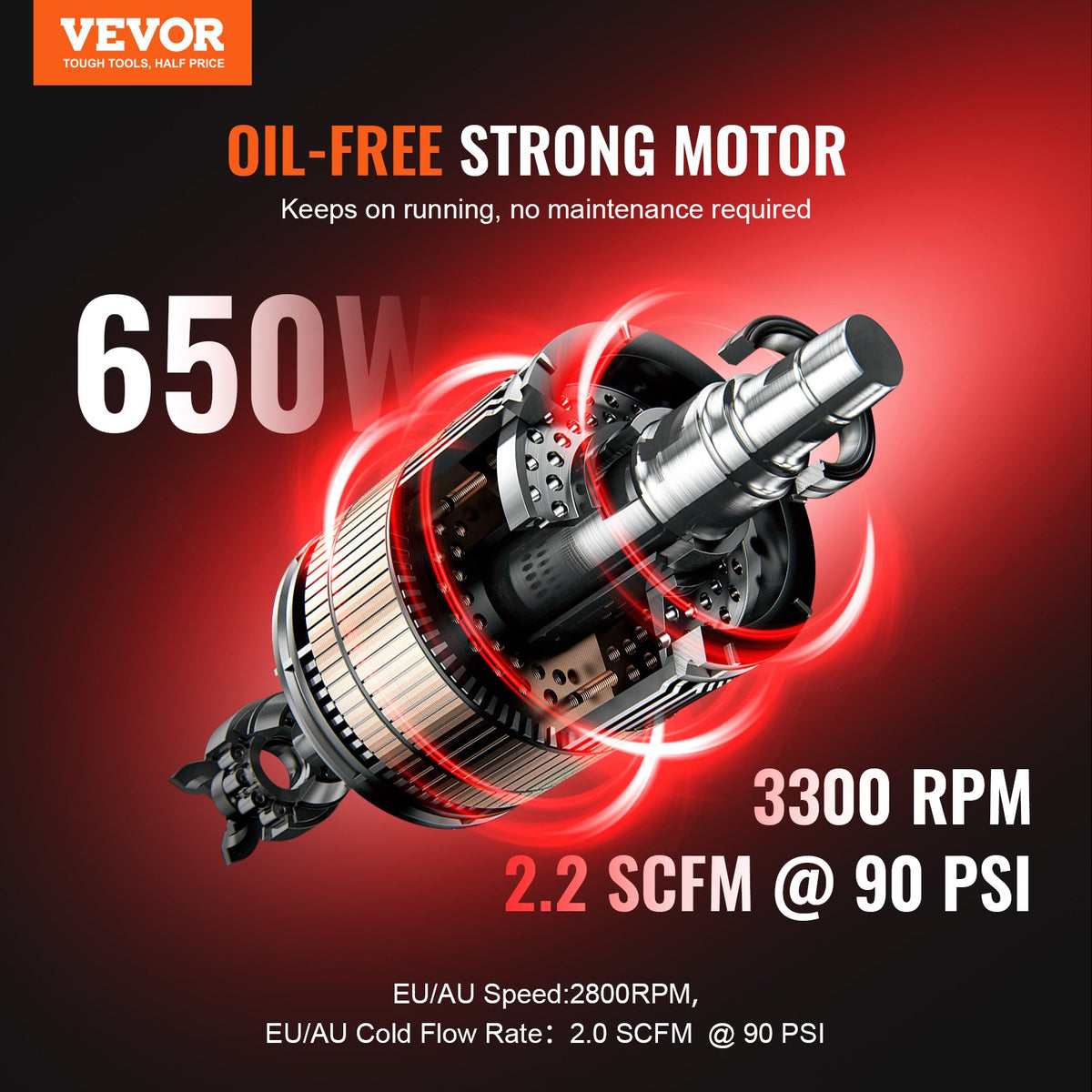 Air Compressor Compact Portable Oil Free Compressor 30L 90 PSI V952-WYWSKYJ30L75E7TAMV3