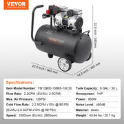 Air Compressor Compact Portable Oil Free Compressor 30L 90 PSI V952-WYWSKYJ30L75E7TAMV3