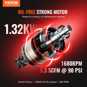 Air Compressor Compact Portable Oil Free Compressor 40L 90 PSI V952-WYWSKYJ40L14358ANV3