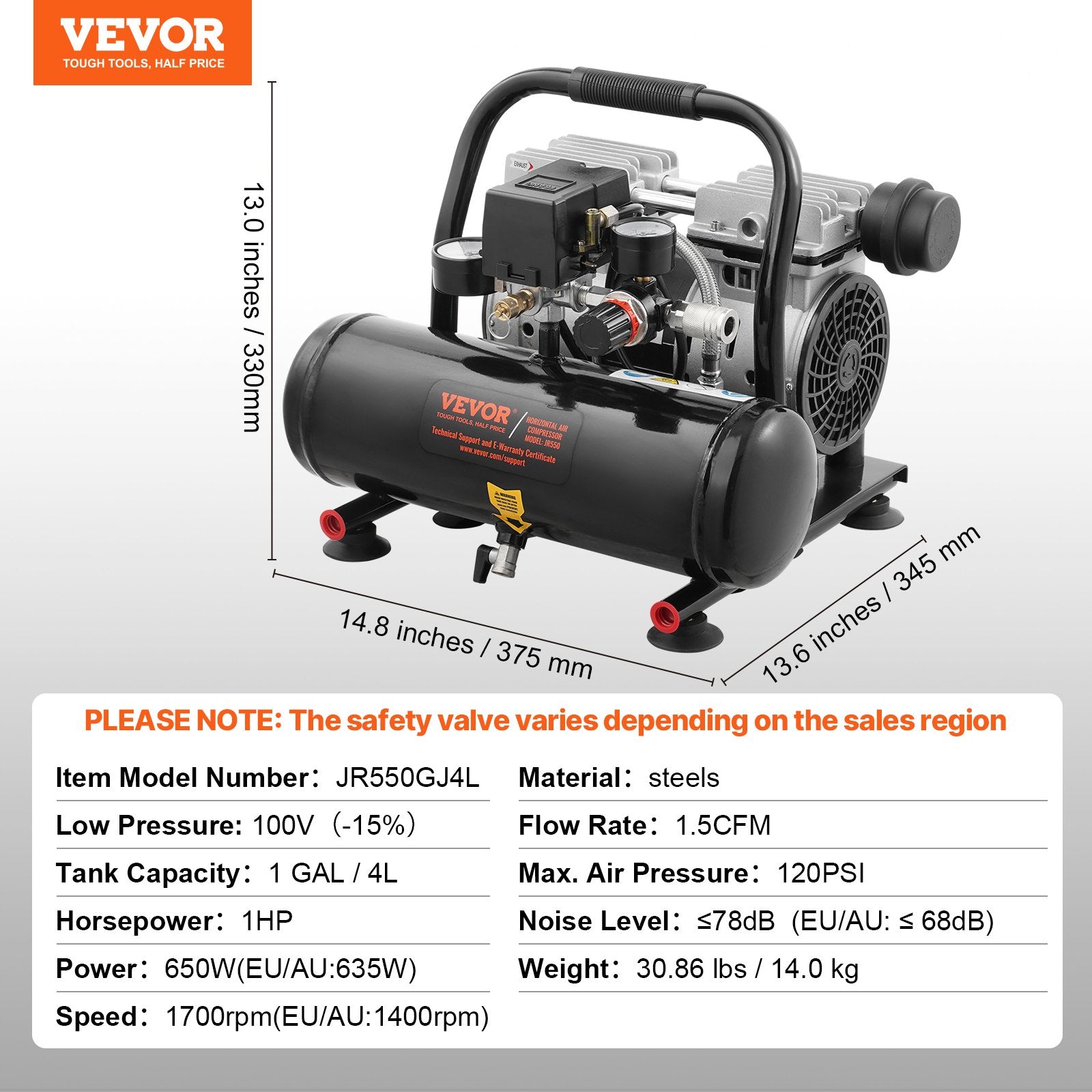 Air Compressor Compact Portable Oil Free Compressor 4L 7bar V952-WYWSKYJ4L750SR008V3