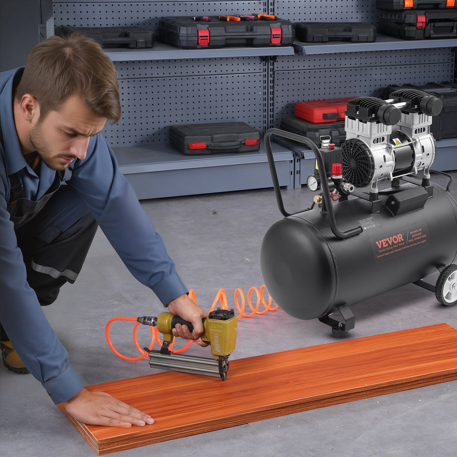 Air Compressor Compact Portable Oil Free Compressor 60L 90 PSI V952-WYWSKYJ60L14J9EI6V3