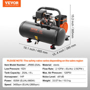 Air Compressor Compact Portable Oil Free Compressor 8L 8bar V952-WYWSKYJ8L750PU481V3