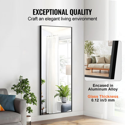 Full Length Mirror, 1800x785 mm, Extra Large Standing Hanging or Leaning Rectangle Floor Mirror with Tempered V952-WZJFXLDJ71YC7E8I7V0