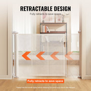 Retractable Baby Gate, 34.2" Tall Mesh Baby Gate, Extends up to 76.8" Wide Retractable Gate for Kids or Pets, V952-WZSSMBS71INC5QCB1V0