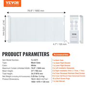 Retractable Baby Gate, 34.2" Tall Mesh Baby Gate, Extends up to 76.8" Wide Retractable Gate for Kids or Pets, V952-WZSSMBS71INC5QCB1V0