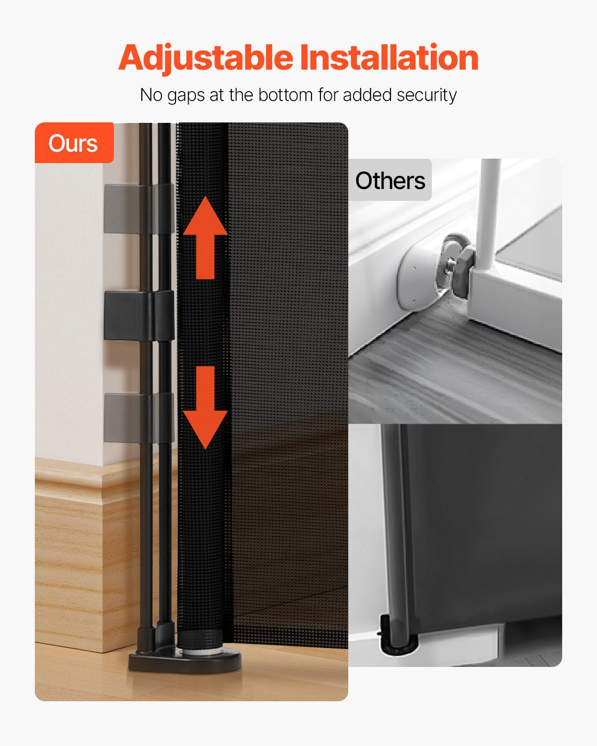 Retractable Baby Gate, 870 mm Tall, Extends up to 2800 mm Wide, Retractable Gate for Kids or Pets, Mesh V952-WZSSMHS110INI6TOP001V0