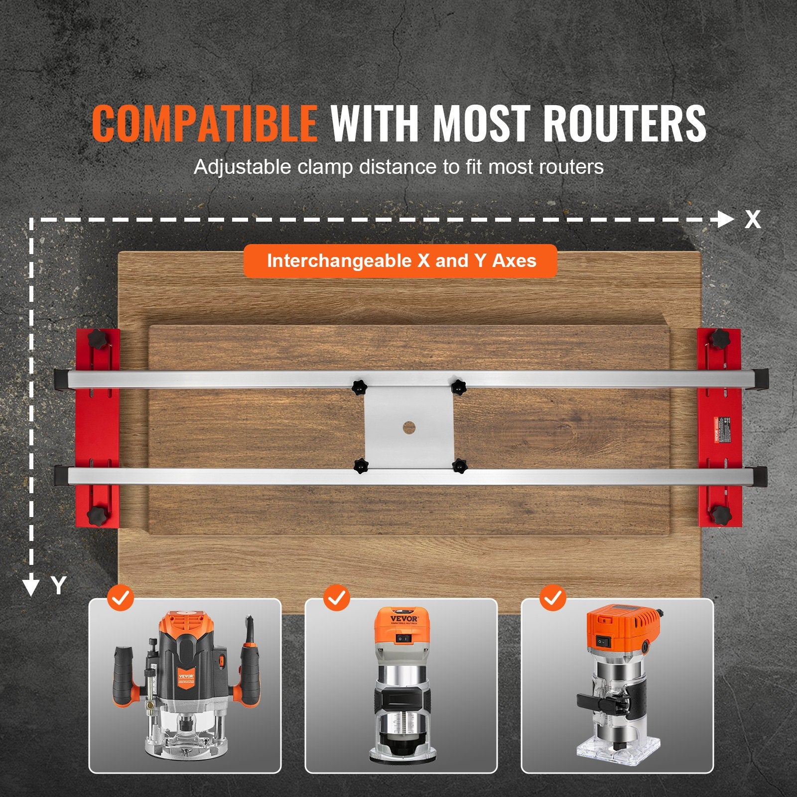 Router Sled, 1625 mm, Portable and Easy to Adjust Slab Flattening Jig, DIY Woodworking Router Sled for V952-XBJHGYS64YCGJWHK6V0