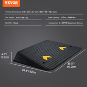 Upgraded Rubber Threshold Ramp, 10.2 cm Rise Door Ramp with 1 Channel, Natural Rubber Car Ramp with Non-Slip V952-XBLYPDBG355X2YEU8V0
