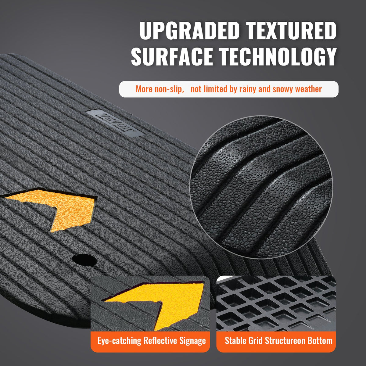 Upgraded Rubber Threshold Ramp, 8.9 cm Rise Door Ramp with 1 Channel, Natural Rubber Car Ramp with Non-Slip V952-XBLYPDGB1355X9T5NV0