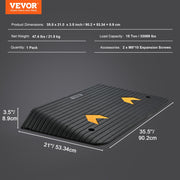 Upgraded Rubber Threshold Ramp, 8.9 cm Rise Door Ramp with 1 Channel, Natural Rubber Car Ramp with Non-Slip V952-XBLYPDGB1355X9T5NV0
