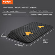 Upgraded Rubber Threshold Ramp, 7.6 cm Rise Door Ramp with 1 Channel, Natural Rubber Car Ramp with Non-Slip V952-XBLYPDGB1355XZ76IV0