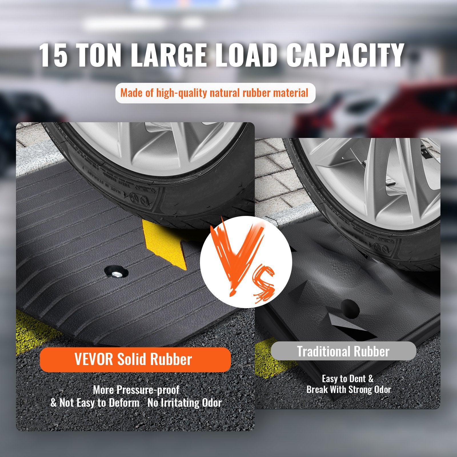 Rubber Threshold Ramp, 5 cm Rise Threshold Ramp Doorway, Recycled Rubber Power Threshold Ramp Rated 15 tons V952-XBLYPDGB1437X2OBGV0