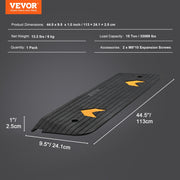 Upgraded Rubber Threshold Ramp, 2.5 cm Rise Wheelchair Ramp Doorway, Natural Curb Ramp Rated 15 tons Load V952-XBLYPDGB1445XG06OV0