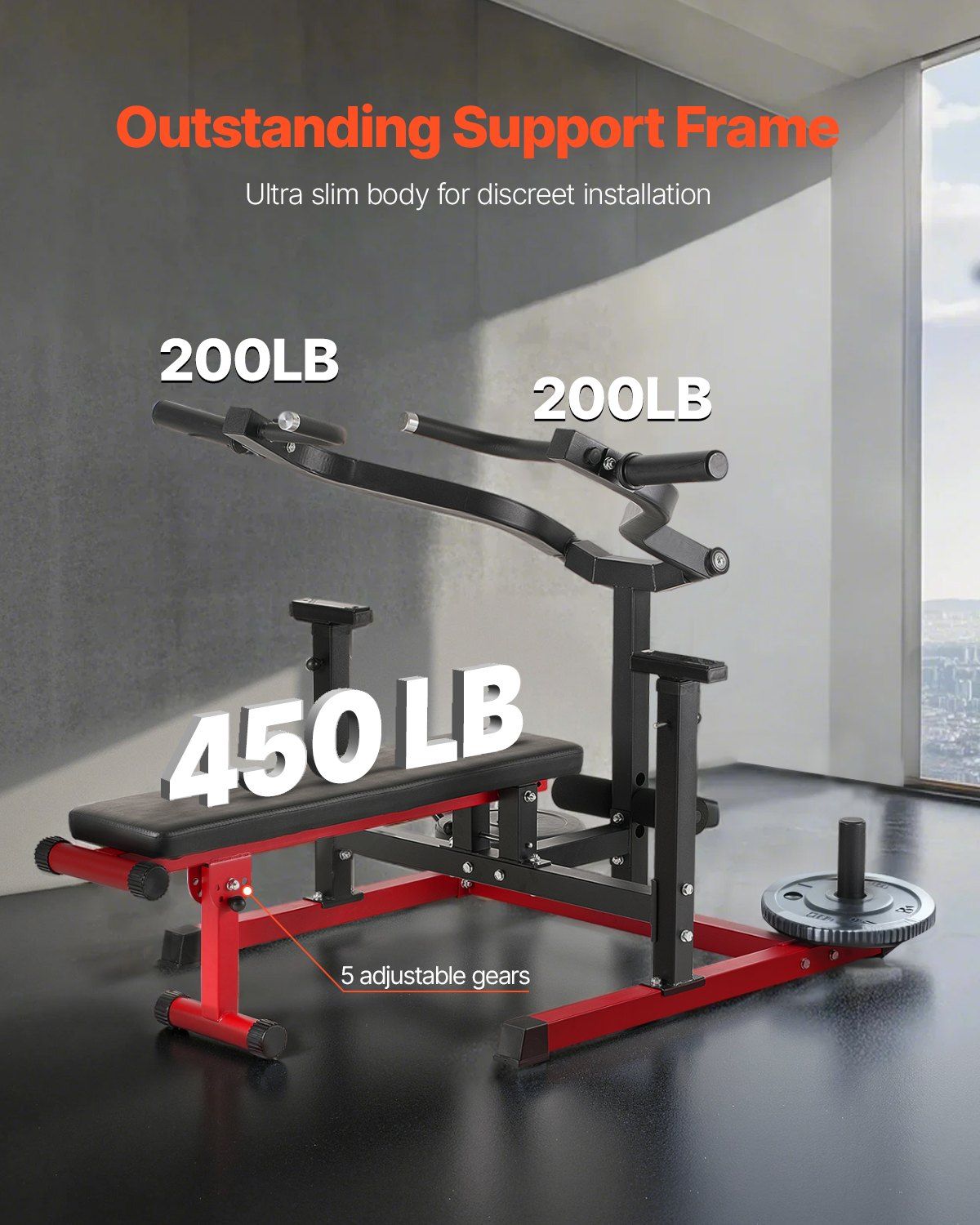 Chest Press Machine, 450 LBS Bench Press Set, Adjustable Flat Incline Bench with Independent Converging Arms, V952-XBTJJWTSXTJSME6SYV0