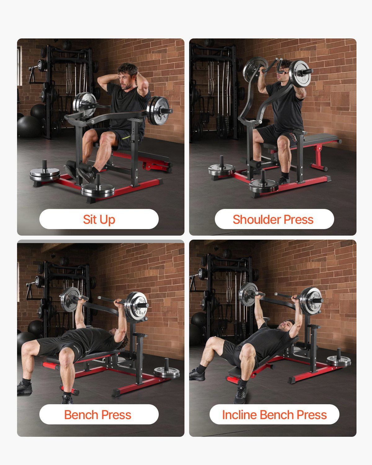 Chest Press Machine, 450 LBS Bench Press Set, Adjustable Flat Incline Bench with Independent Converging Arms, V952-XBTJJWTSXTJSME6SYV0