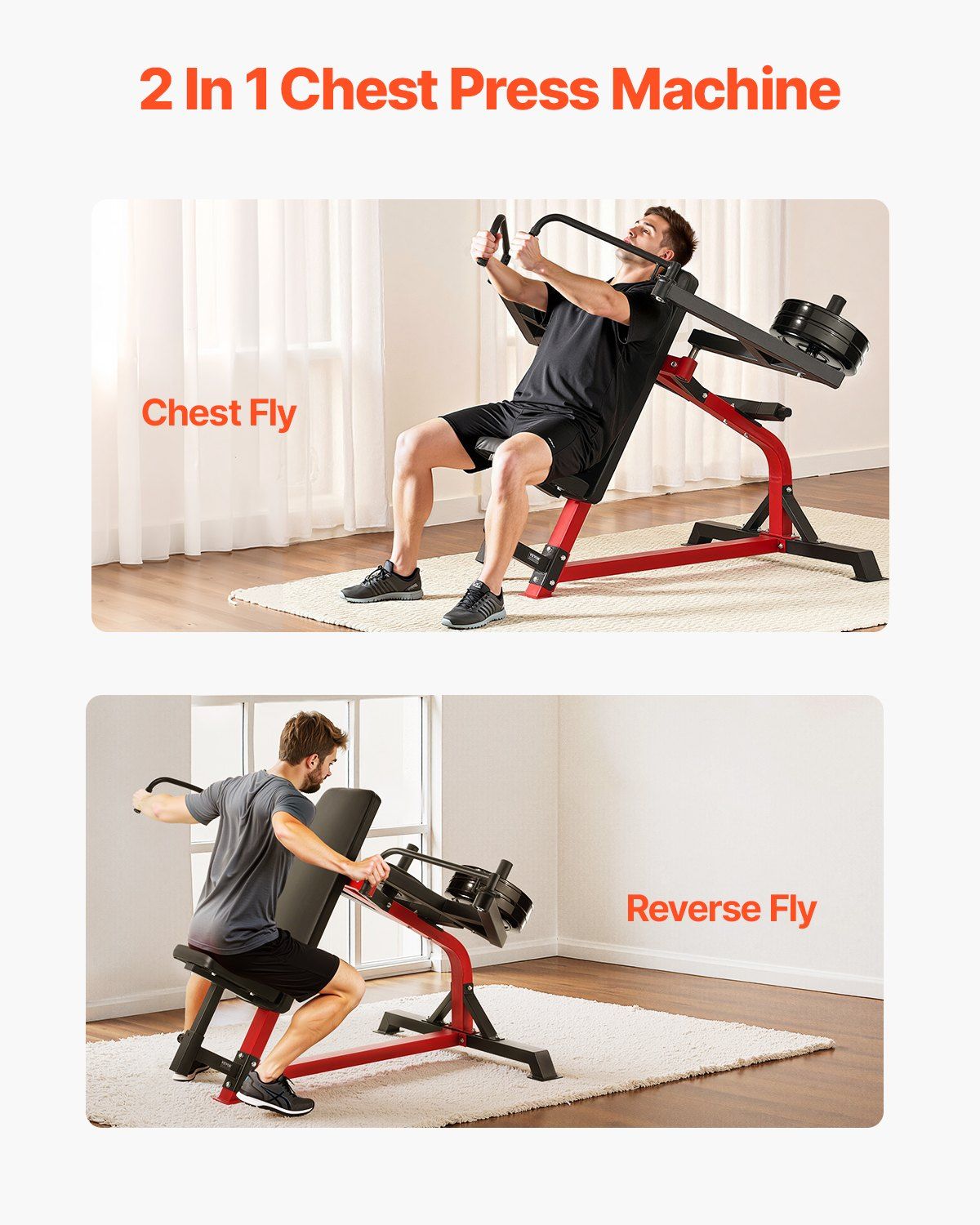 Incline Chest Fly and Rear Delt Fly Machine, 450 LBS Chest Machine, Adjustable Fitness Chest Bench Set, Home V952-XBTJJXTZYTJSOY411V0