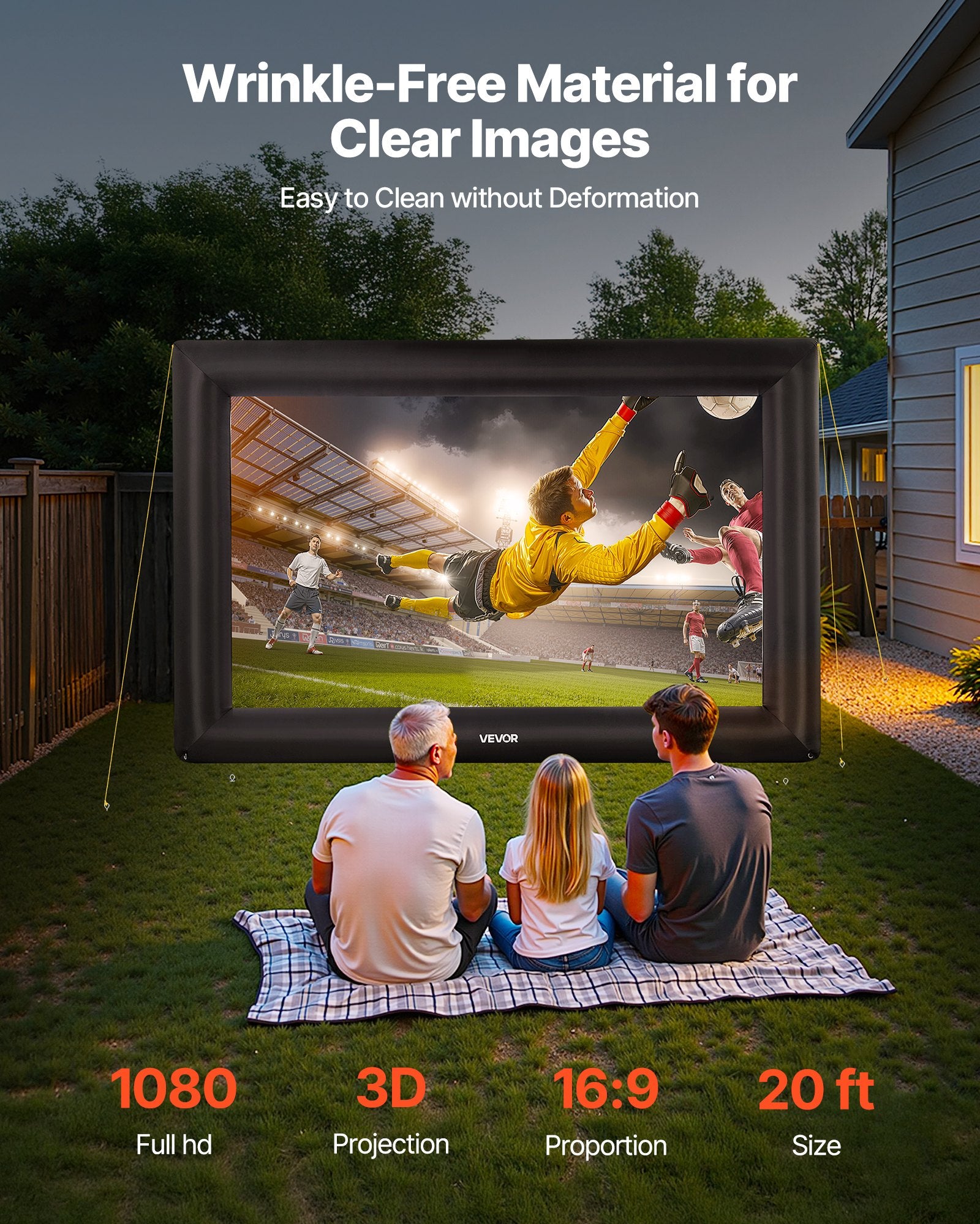 20 ft Inflatable Movie Screen 16:9 600D Movie Projector with Portable Bag V952-XCQSTYPMPJS2ZE5PH001V3