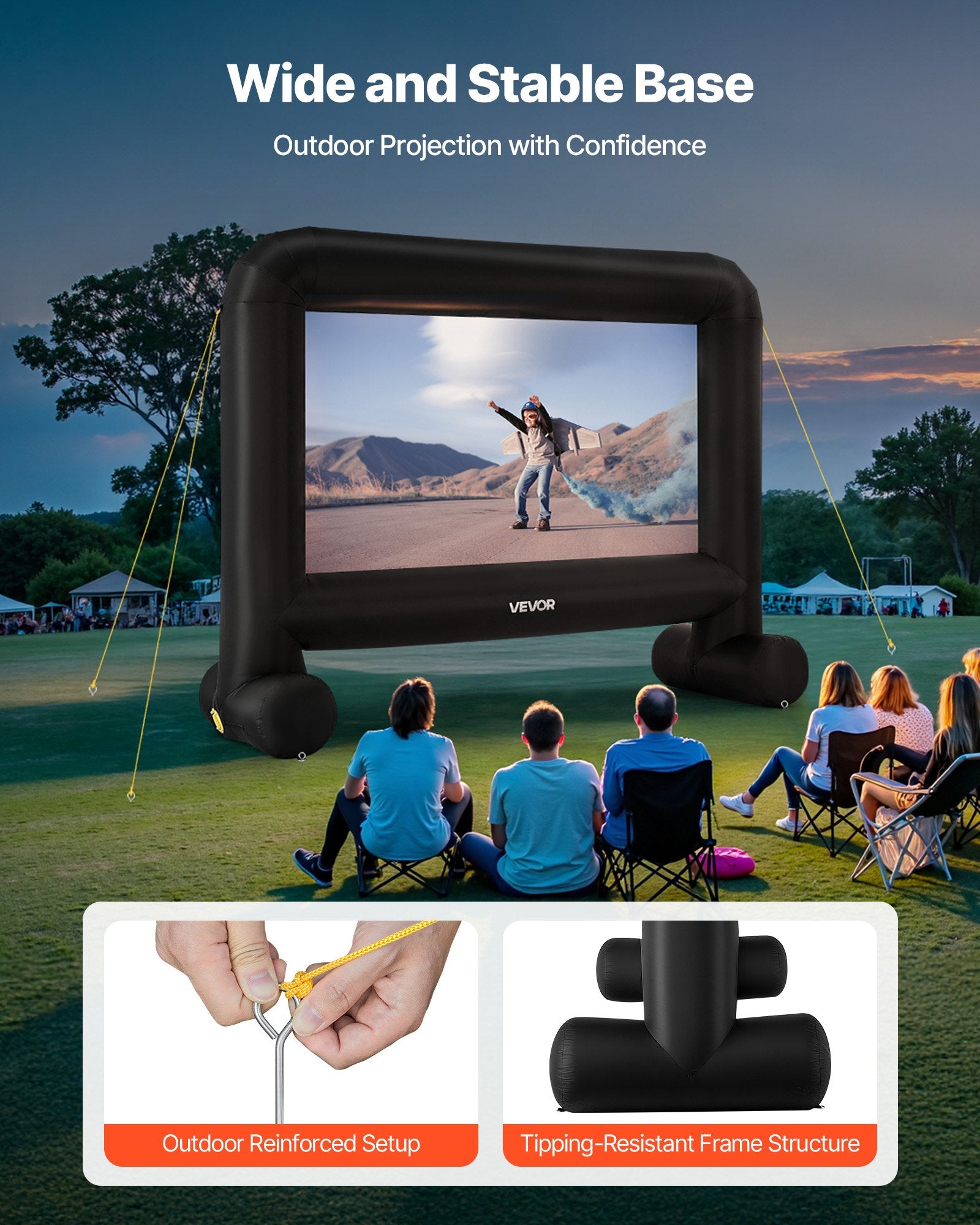 15 ft Inflatable Movie Screen 16:9 600D Movie Projector with Portable Bag V952-XCQSTYPMZJS1ZSUV8001V3