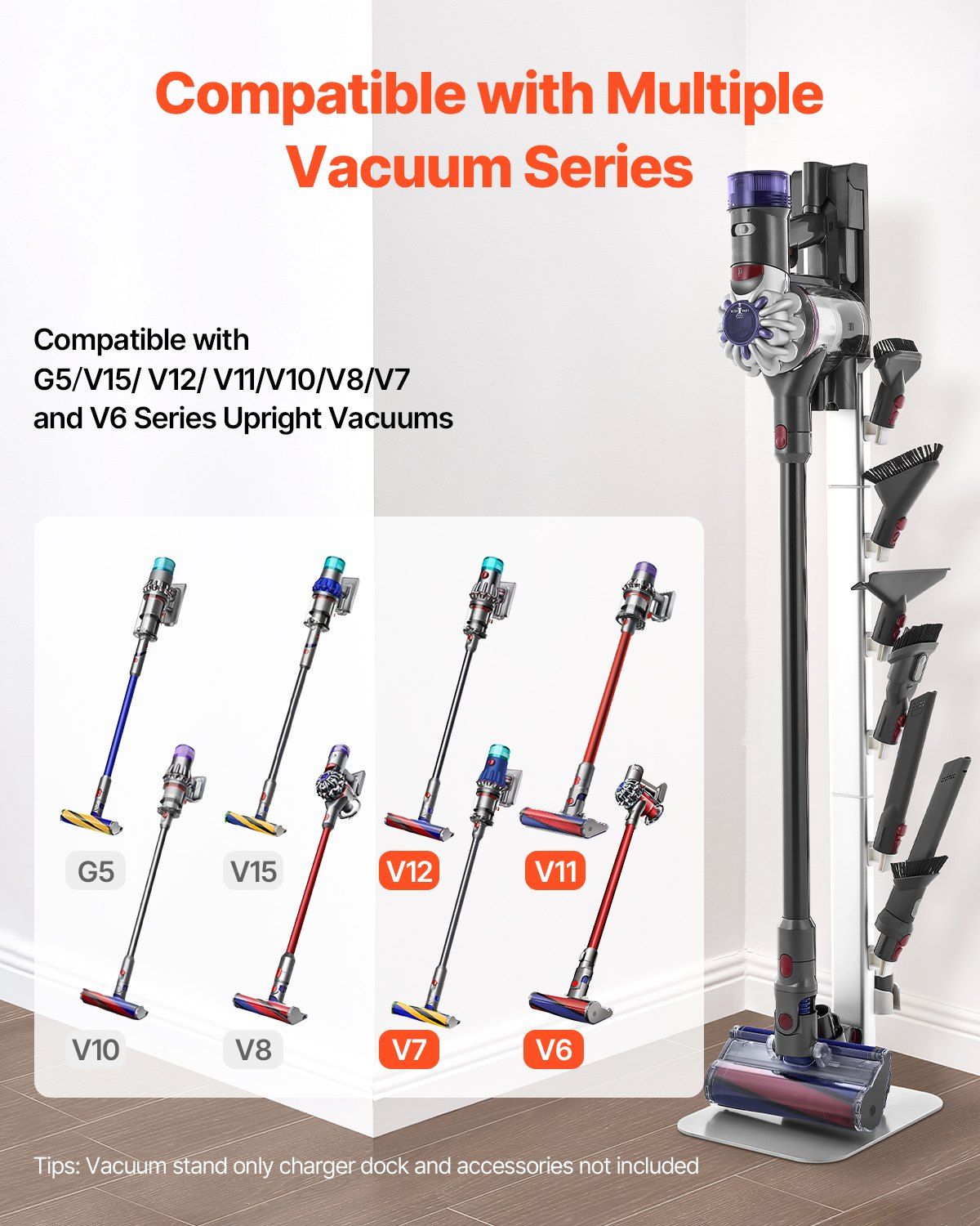 Vacuum Stand, Compatible with Dyson G5 V15 V12 V11 V10 V8 V7 V6 Series Upright Vacuums Cleaners & V952-XCQZJDSLSBYGSNQ90V0