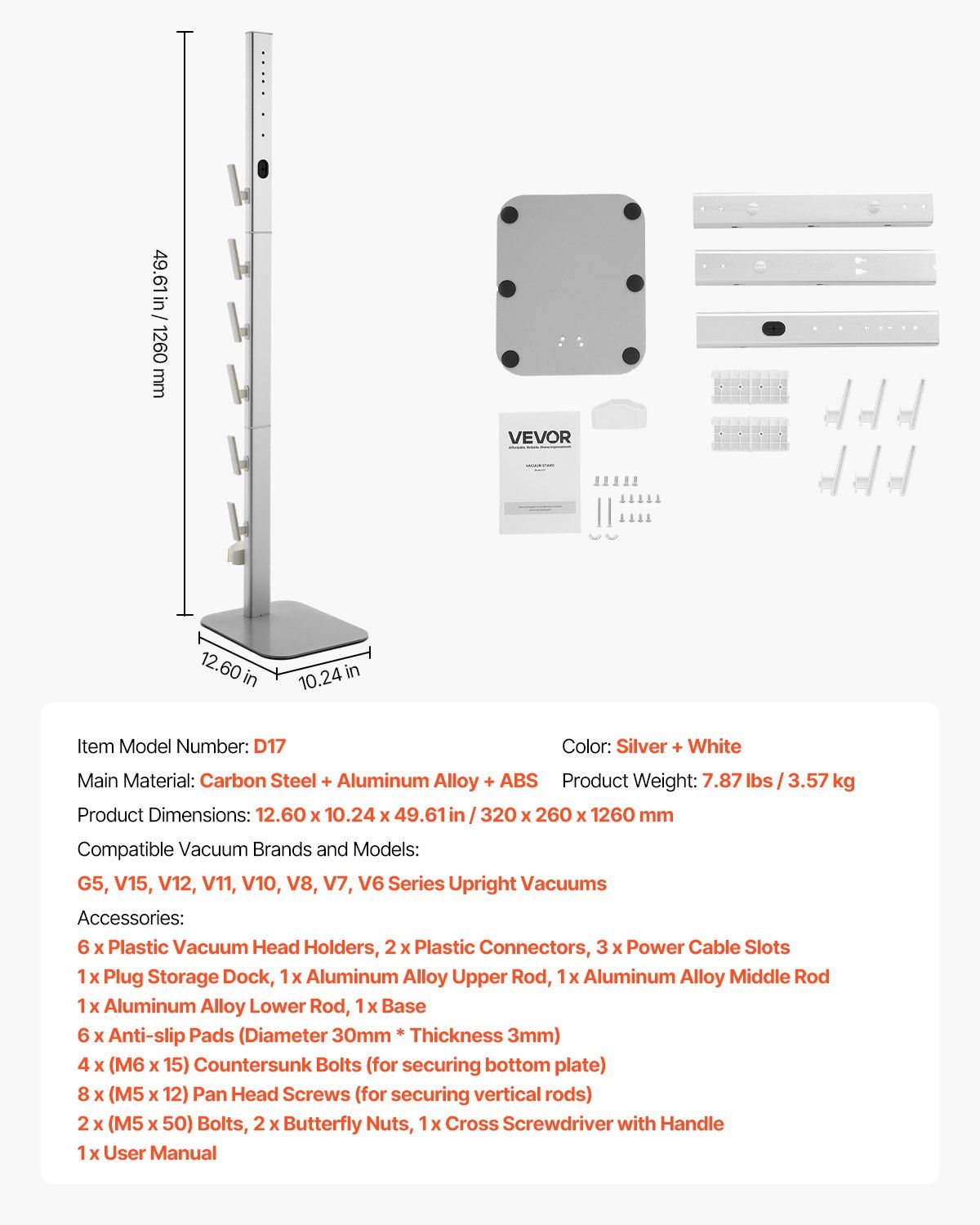 Vacuum Stand, Compatible with Dyson G5 V15 V12 V11 V10 V8 V7 V6 Series Upright Vacuums Cleaners & V952-XCQZJDSLSBYGSNQ90V0