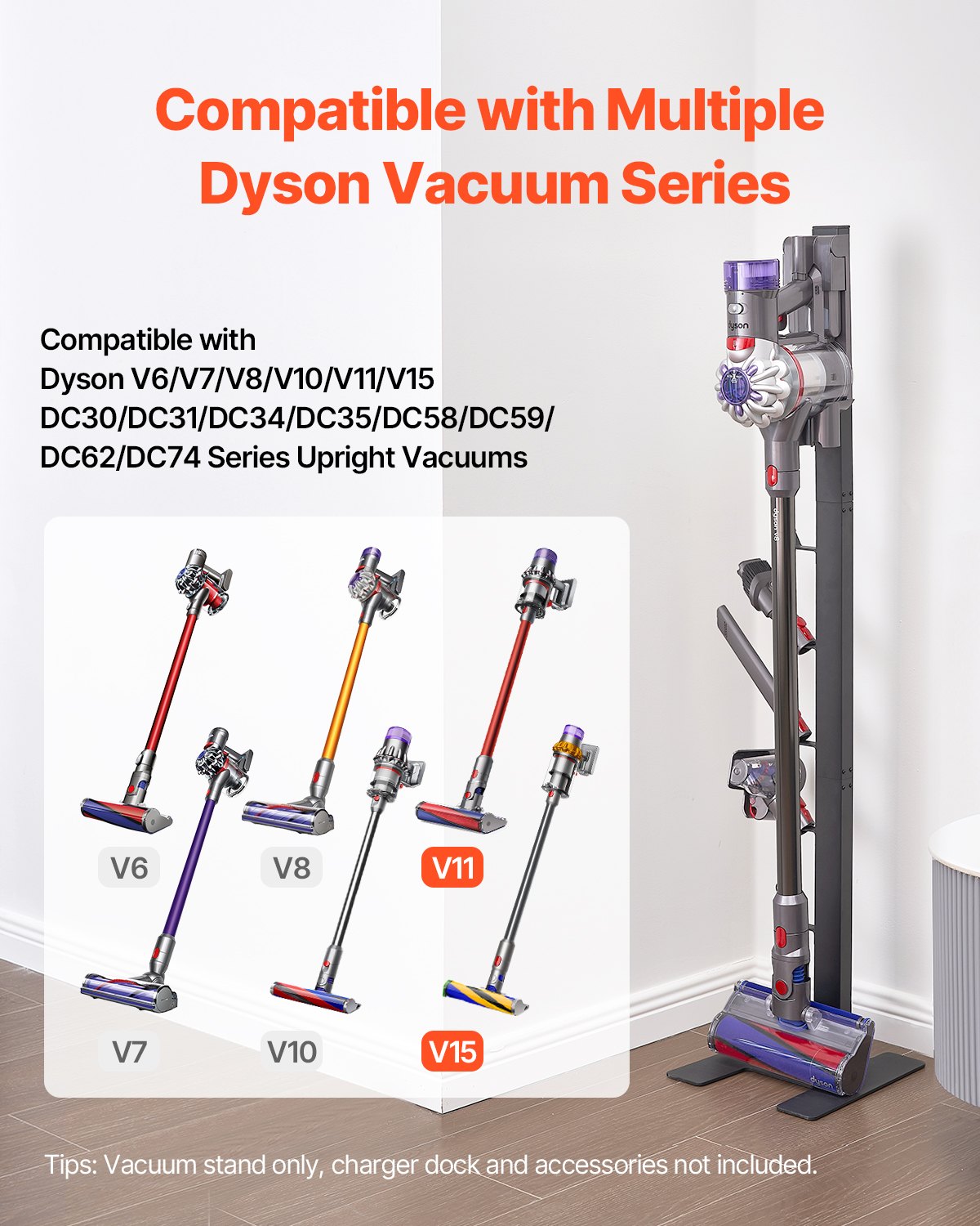 Vacuum Stand for Dyson Multi-Models Storage Bracket Holder with 6 Hooks V952-XCQZJDSLSFG6GHJRQV0