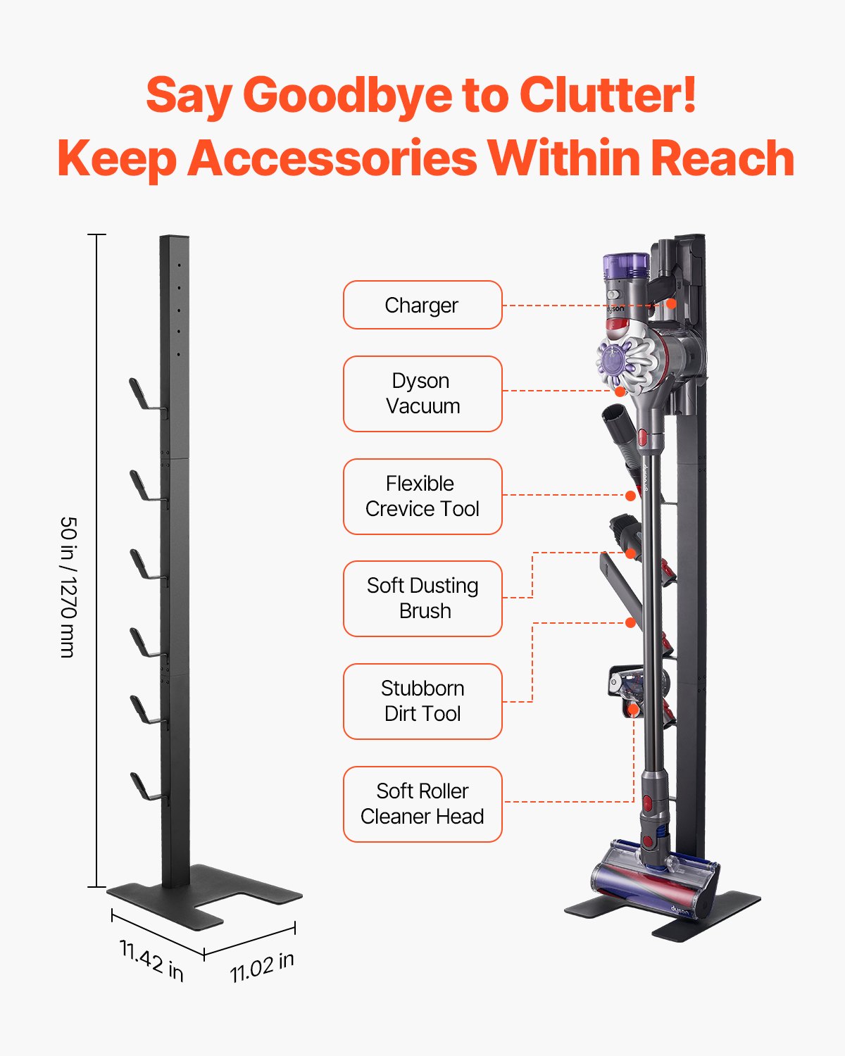 Vacuum Stand for Dyson Multi-Models Storage Bracket Holder with 6 Hooks V952-XCQZJDSLSFG6GHJRQV0