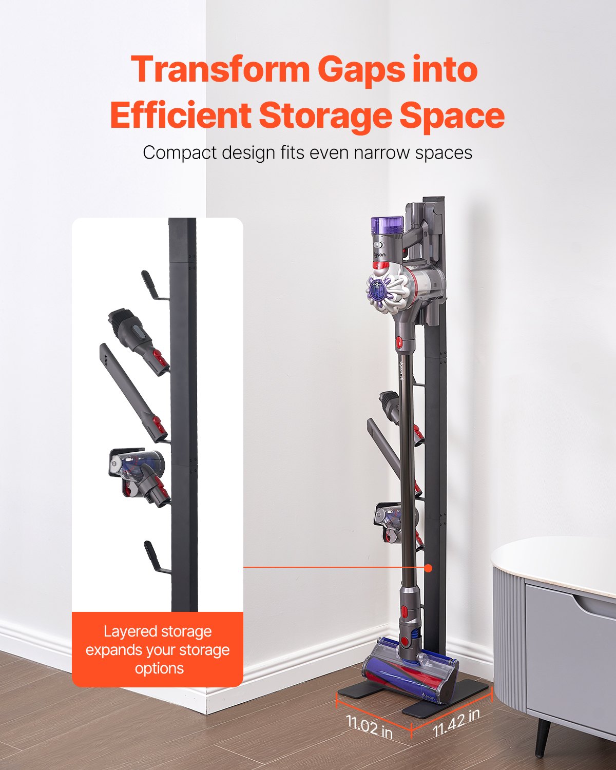 Vacuum Stand for Dyson Multi-Models Storage Bracket Holder with 6 Hooks V952-XCQZJDSLSFG6GHJRQV0