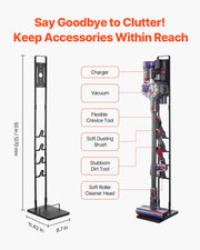 Vacuum Stand, Compatible With Dyson V6 V7 V8 V10 V11 V15, Stable Vacuum Stand Holder with 4 Hooks for Dyson V952-XCQZJDSLSKJB6SW7NV0