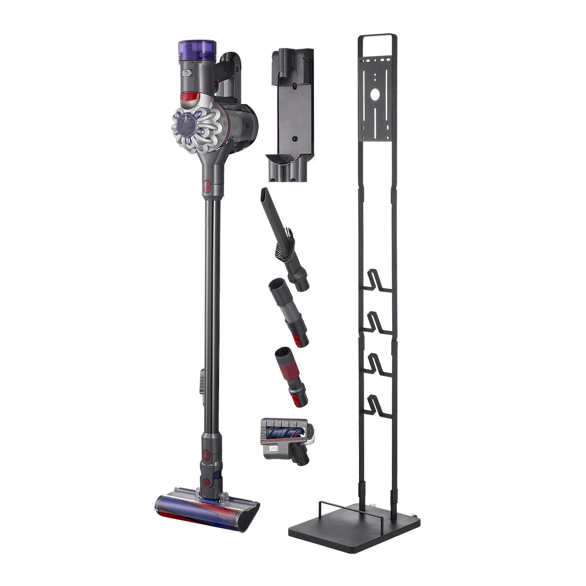 Vacuum Stand, Compatible With Dyson V6 V7 V8 V10 V11 V15, Stable Vacuum Stand Holder with 4 Hooks for Dyson V952-XCQZJDSLSKJB6SW7NV0