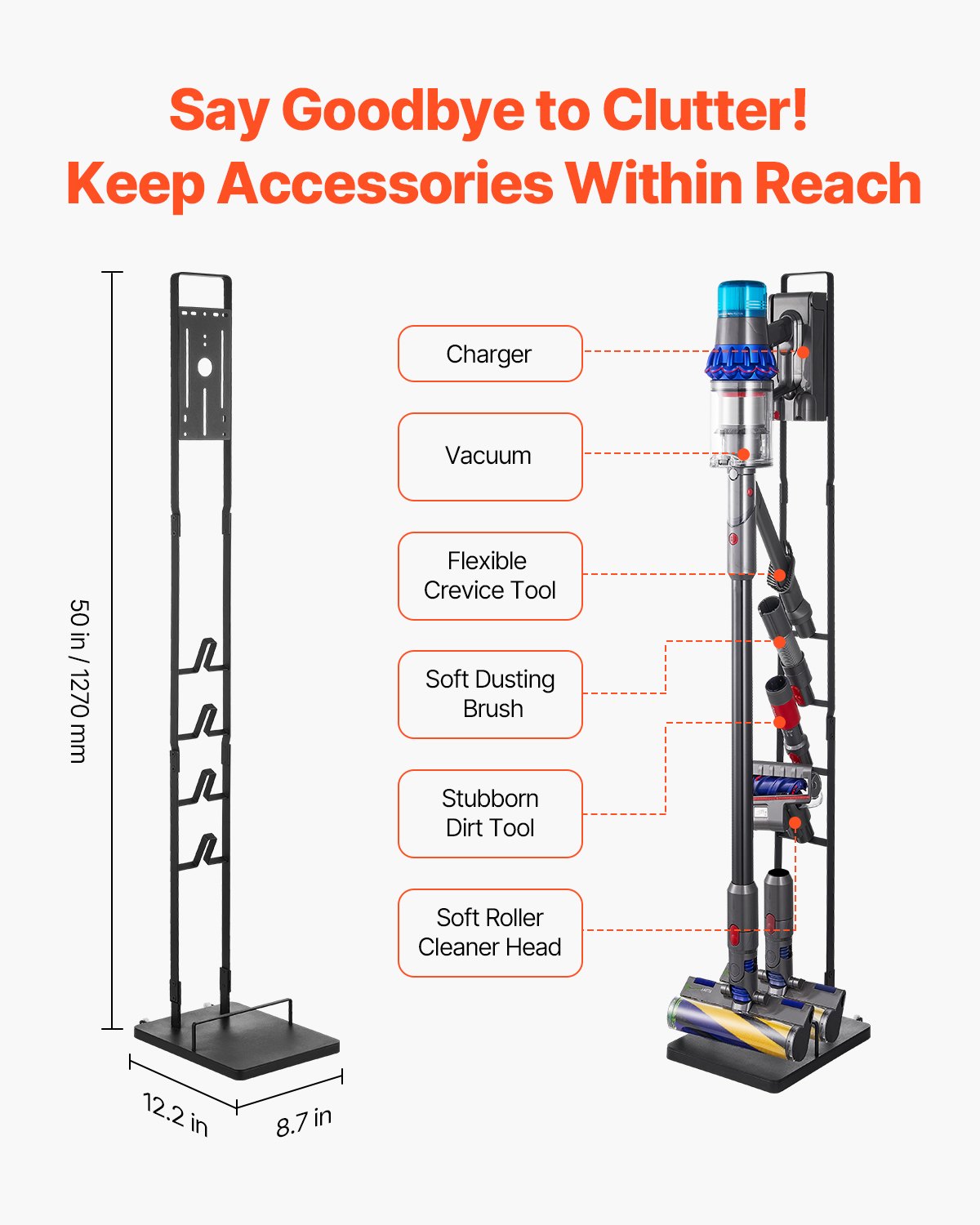 Vacuum Stand, Compatible With Dyson V6 V7 V8 V10 V11 V15, Stable Vacuum Stand Holder with Wheels for Dyson V952-XCQZJDSLSKJDESAREV0