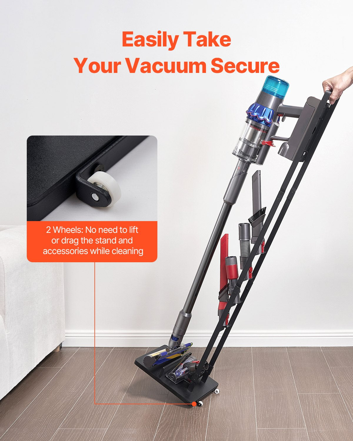 Vacuum Stand, Compatible With Dyson V6 V7 V8 V10 V11 V15, Stable Vacuum Stand Holder with Wheels for Dyson V952-XCQZJDSLSKJDESAREV0