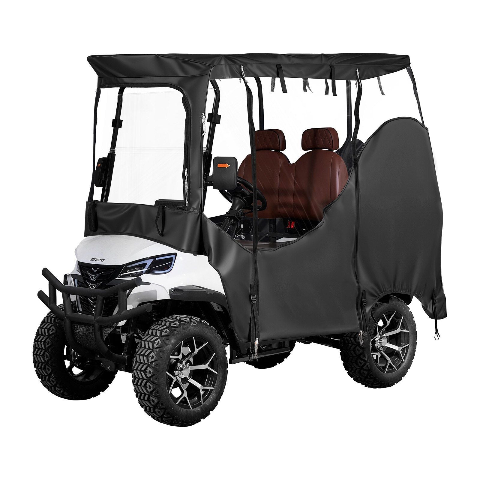 Golf Cart Cover, Visible Full-Enclosure 2&2+2 Passenger Golf Cart, 600D Waterproof Oxford Fabric Club Car V952-XCZYCZKSHKS2ZQV81001V0