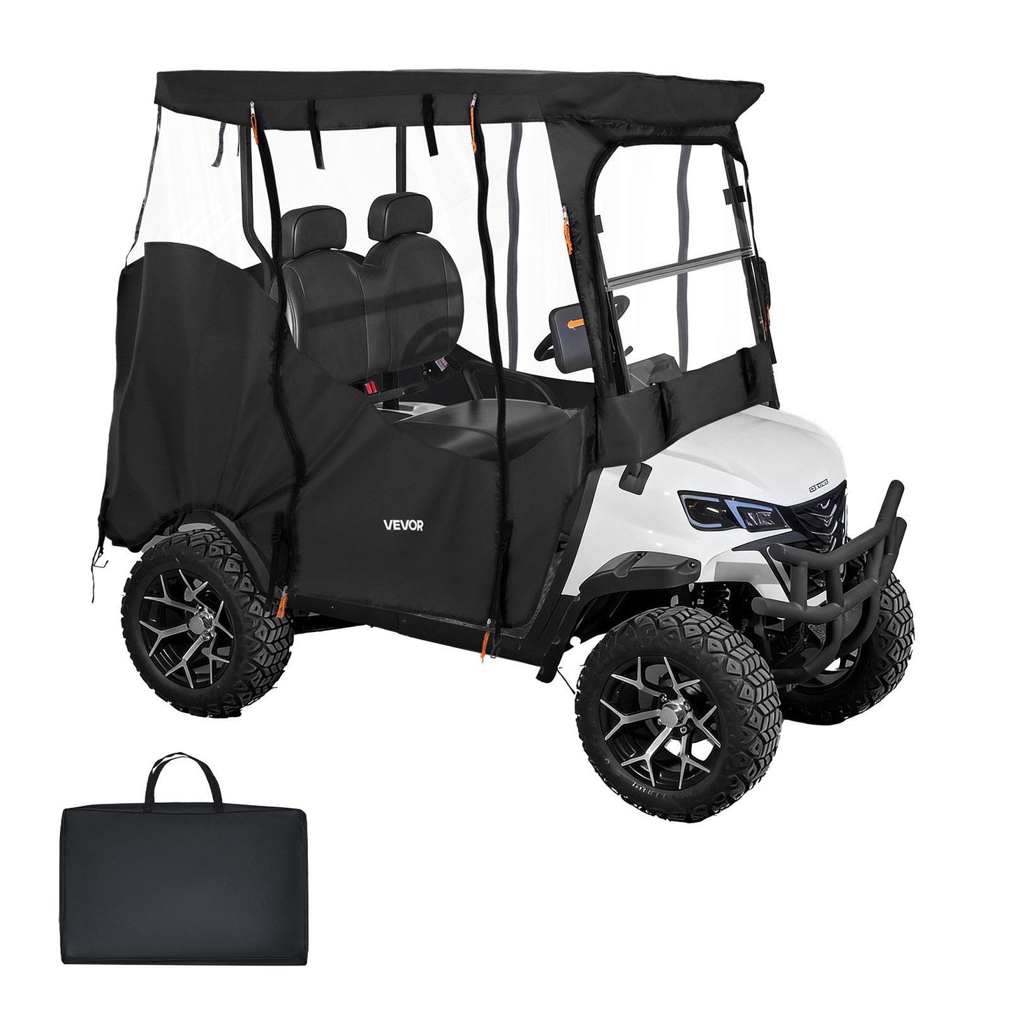 Golf Cart Cover, Visible Full-Enclosure 2&2+2 Passenger Golf Cart, 600D Waterproof Oxford Fabric Club Car V952-XCZYCZKSHKS2ZQV81001V0