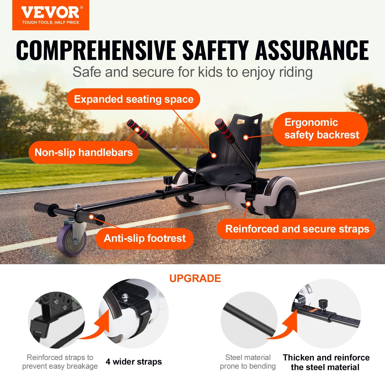 Hoverboard Seat Attachment, Compatible with All 16.5cm20.3cm21.6cm25.4 Hoverboards,Grips Control,Adjustable V952-XFHBZYGLKGLKIKYPCV0