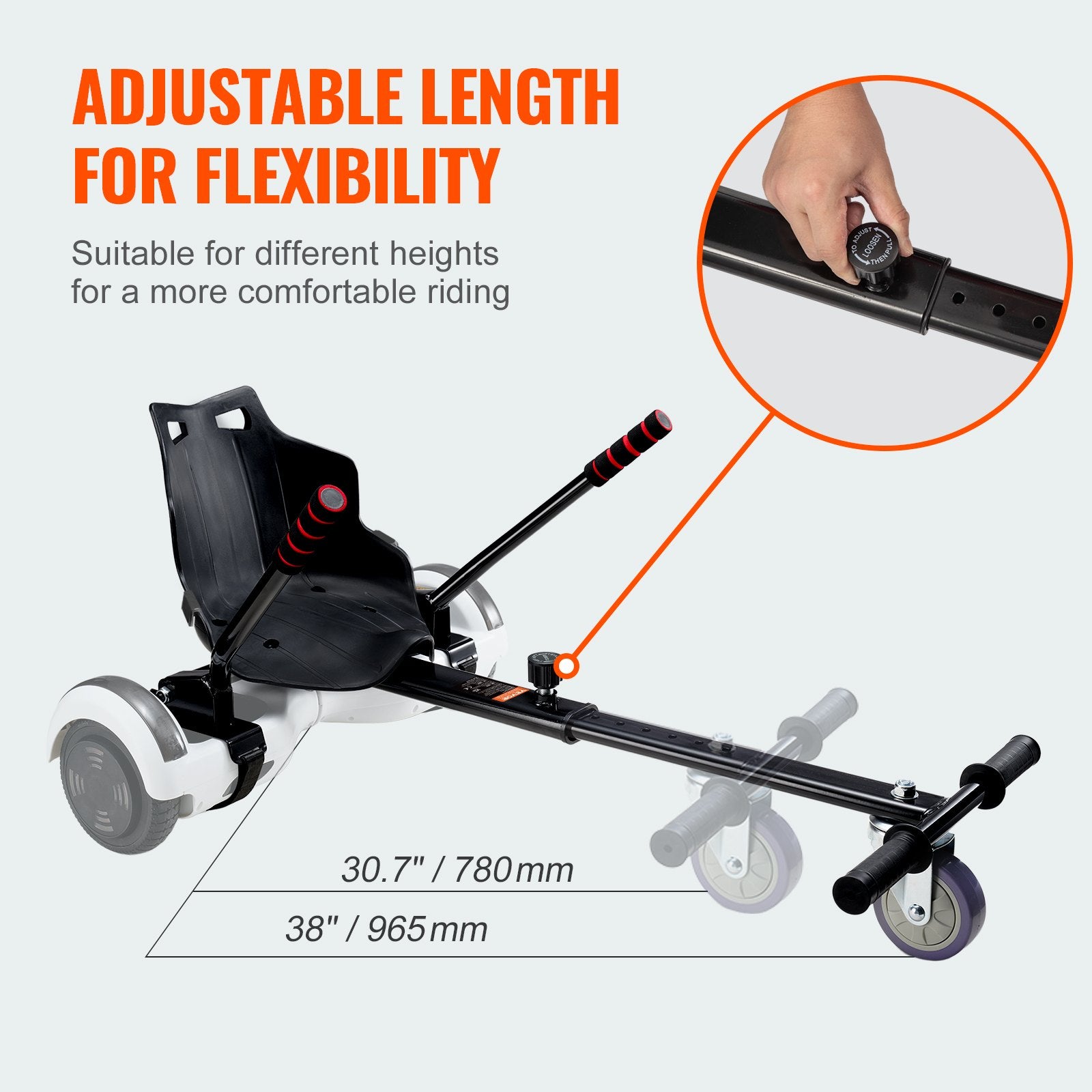 Hoverboard Seat Attachment, Compatible with All 16.5cm20.3cm21.6cm25.4 Hoverboards,Grips Control,Adjustable V952-XFHBZYGLKGLKIKYPCV0