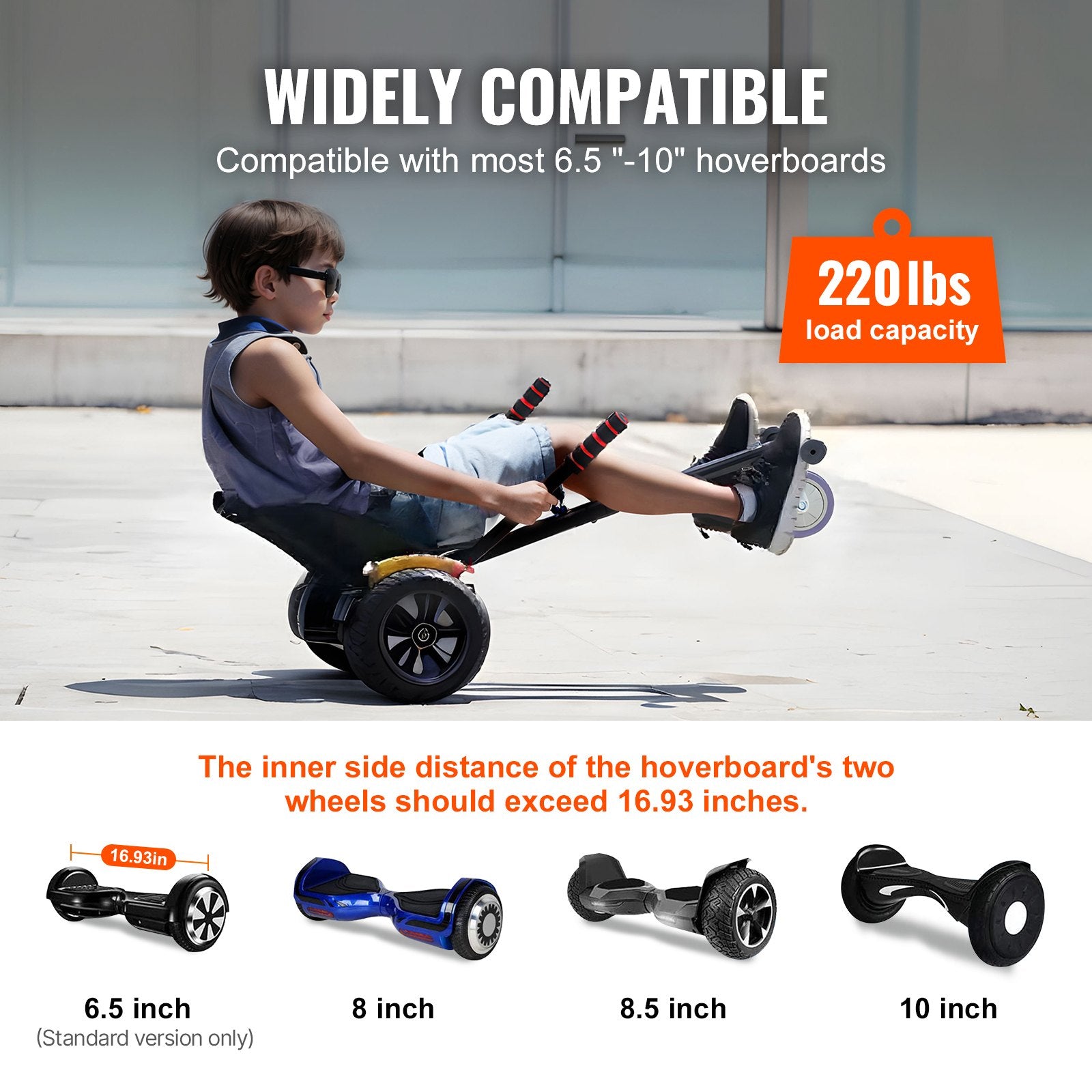 Hoverboard Seat Attachment, Compatible with All 16.5cm20.3cm21.6cm25.4 Hoverboards,Grips Control,Adjustable V952-XFHBZYGLKGLKIKYPCV0