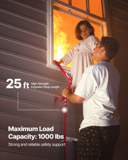 Fire Escape Ladder, 3-Story 7.62m Retractable Emergency Fire Ladder, Lightweight Aluminum Alloy Safety Escape V952-XFTSTFHTST257SACB001V0