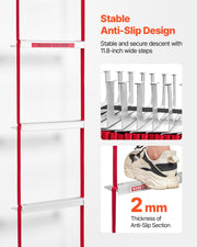Fire Escape Ladder, 3-Story 7.62m Retractable Emergency Fire Ladder, Lightweight Aluminum Alloy Safety Escape V952-XFTSTFHTST257SACB001V0