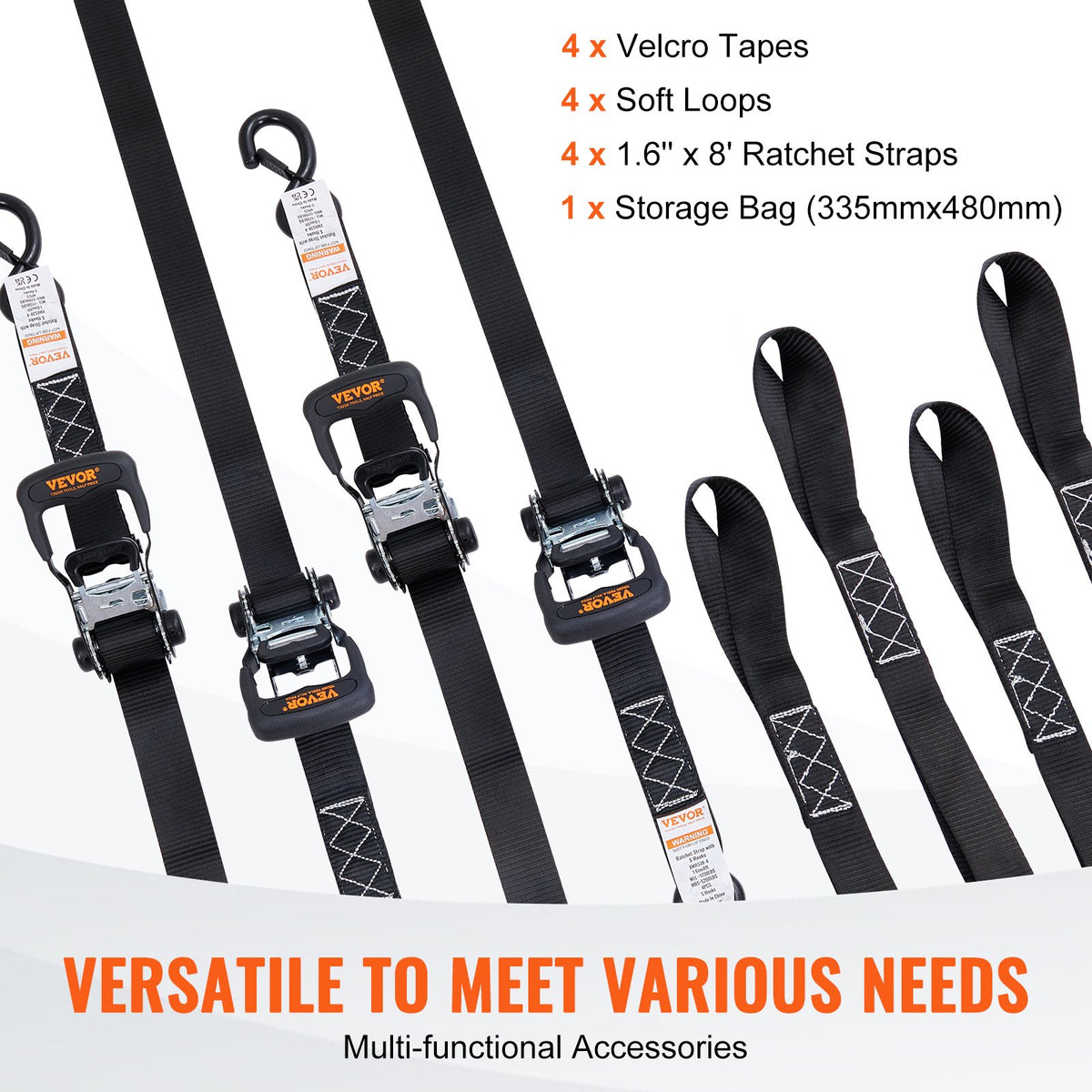 4 Pack Ratchet Tie Down Straps 5208 lbs 1.6 V952-XGJLDXGS16X84KEGNV0