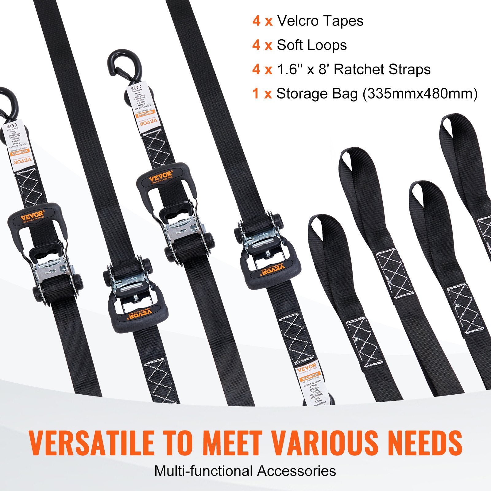 4 Pack Ratchet Tie Down Straps 5208 lbs 1.6 V952-XGJLDXGS16X84KEGNV0