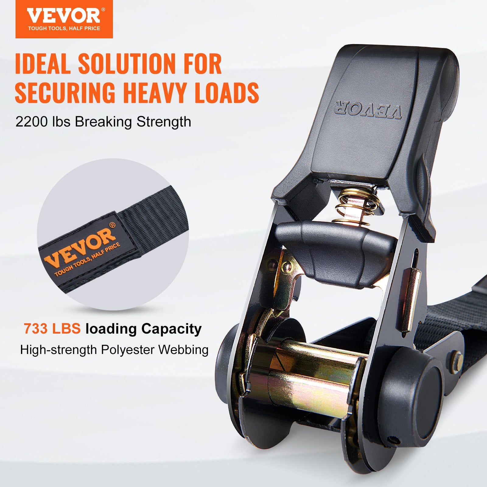 4 Pack Ratchet Tie Down Straps 2200 lbs 1"x15' Heavy Duty for Cargo V952-XGJLDXGS1X154F4R0V0